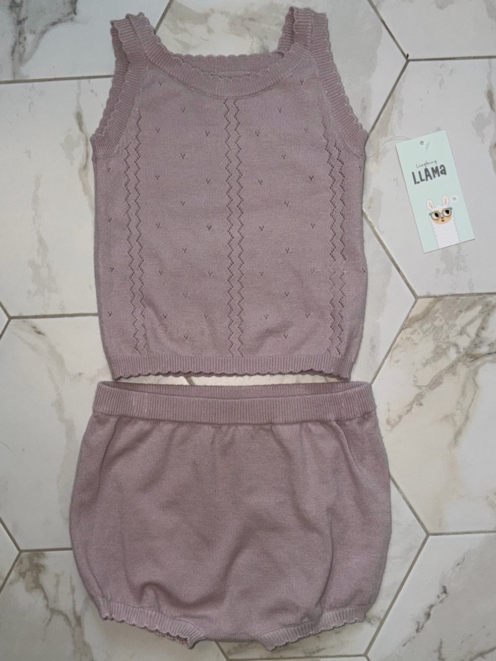 NEW W TAGS Soft Knit Two-Piece Tank & Bloomer Set - Dusty Mauve